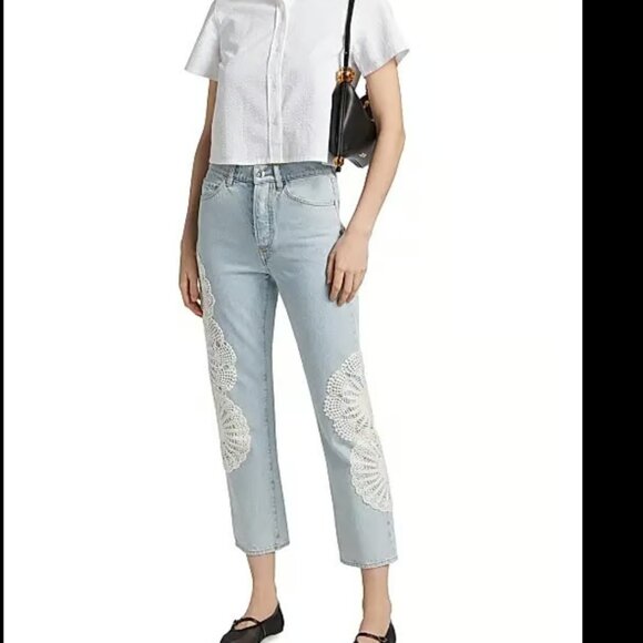Frame jeans The Crochet Vertical Crop Wisp Size 27 - Picture 1 of 10